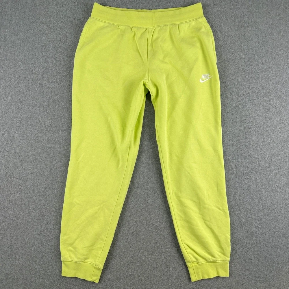 Nike Sweatpants Women's XL Lime Green Sportswear Fleece‎ Joggers Weight Lift Gym